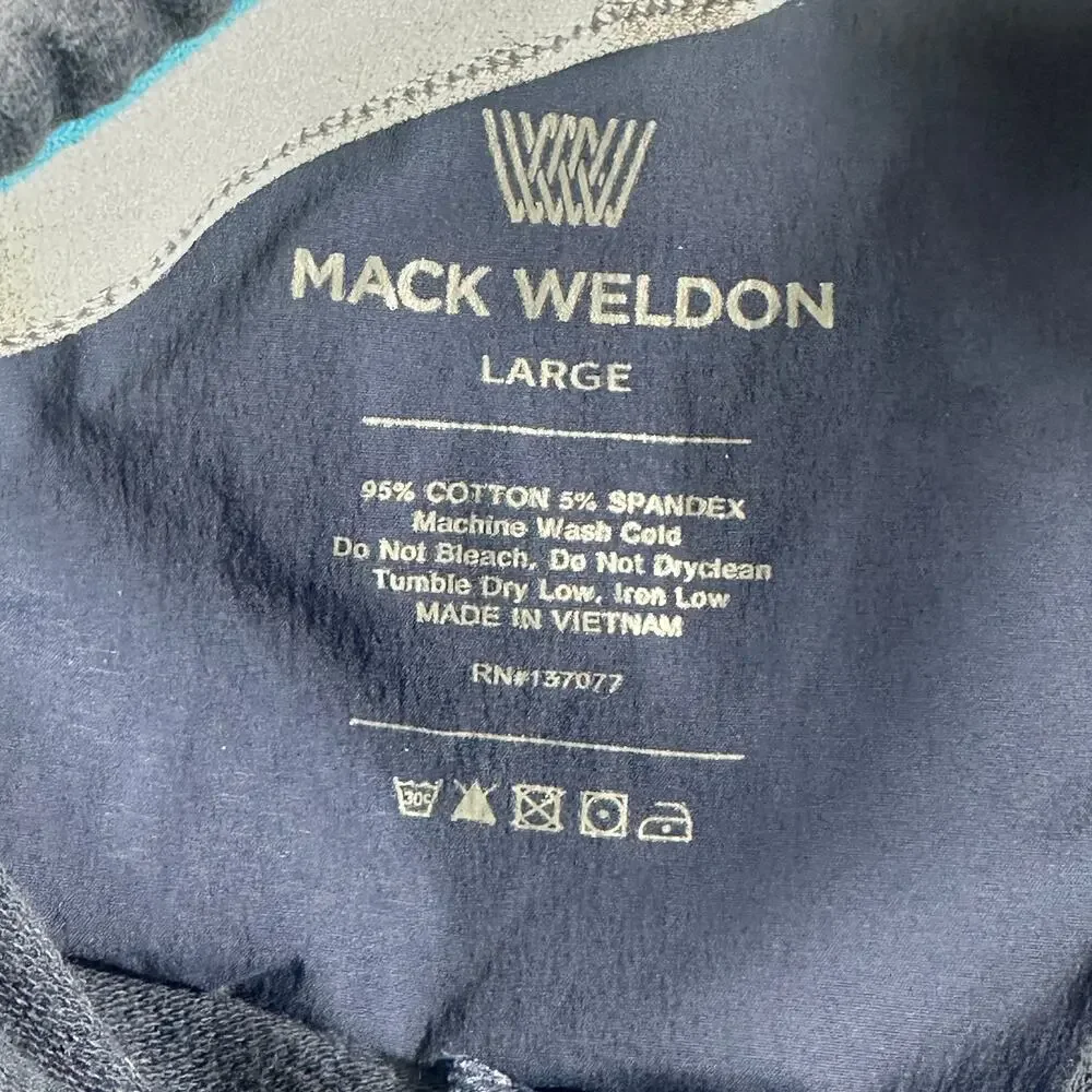 Mack Weldon ACE Sweatpants Men's L Navy Blue French Terry Jogger Drawstring